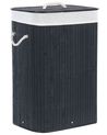Laundry Basket KOMARI Bamboo Black 72 L