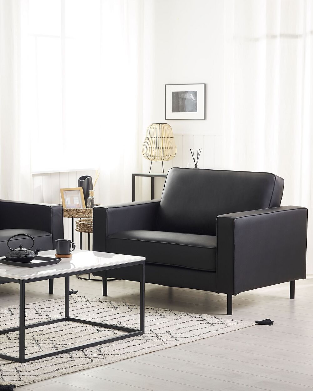 Armchair SAVALEN Leather Black