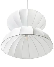 Pendant Lamp DEBONS Faux Silk White_1008195