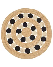 Matta HOVIT Svart ø 140 cm Jute_870083