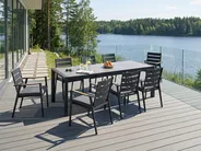 Extending Garden Dining Table BINASCO 160/220 cm 90 cm Stone Effect Grey_1044738