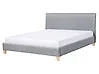 Säng med lamellram SENNEZ 160 x 200 cm Ljusgrå