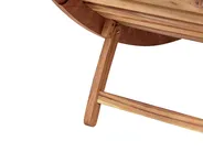 Sun Lounger with Cushion LUINO Acacia Wood Off-White_921600