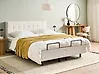 Justerbar säng Bouclé DUKE 160 x 200 cm Off-White