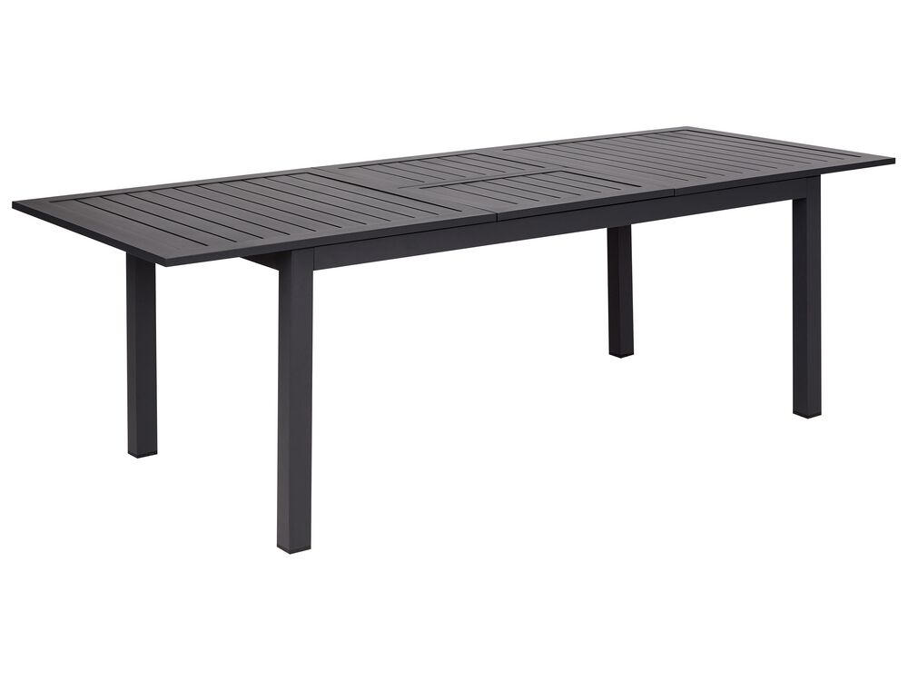 Utdragbart trädgårdsmatbord SKALOMA 180/240 cm 90 cm Metall Mörkgrå