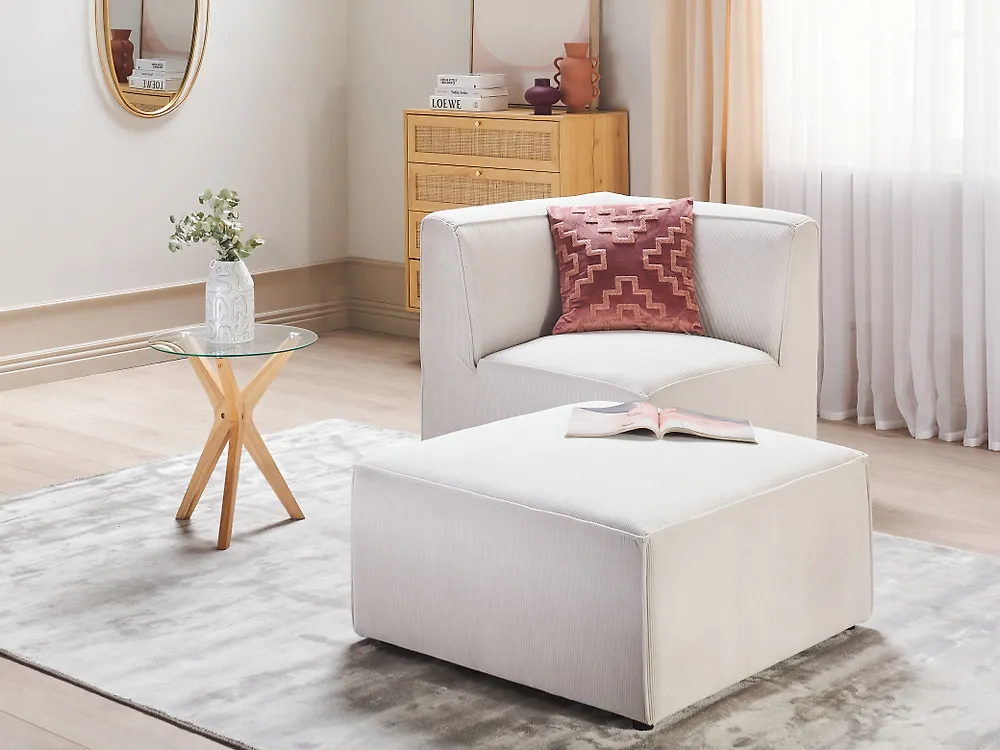 Ottoman LEMVIG Corduroy Off-White_1186452