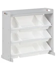 Shelf with 9 Storage Boxes COLLIE 78 cm Grey_963108