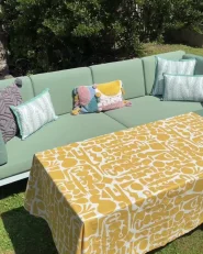 Set of 2 Outdoor Cushions MEADOW Plant Pattern 45 x 45 cm Green_1012646