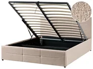 Ottoman Bed MASSOGNES Boucle Beige 140 x 200 cm_1030391