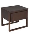 1 Drawer Bedside Table GIULIA Pine Wood Dark Brown