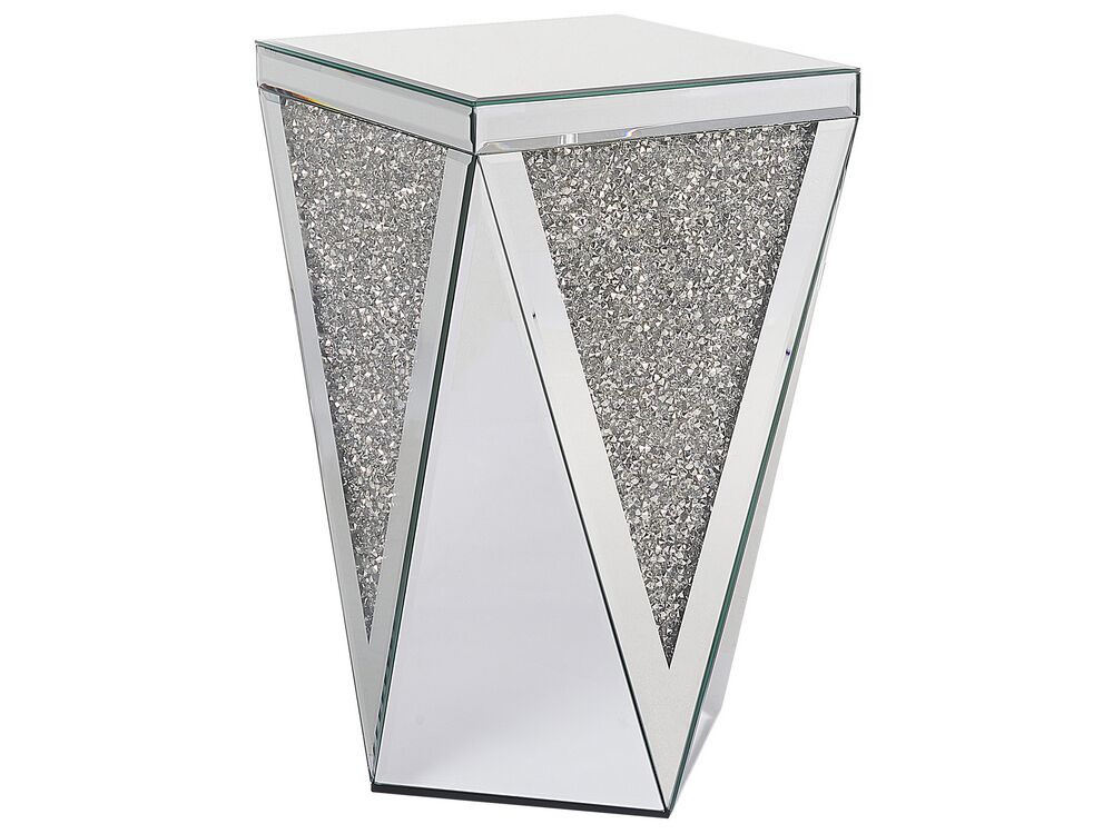 Sidebord LUXEY Glass Speilsølv