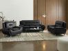 Living Room Set 6 Seater LEIRA Faux Leather Black