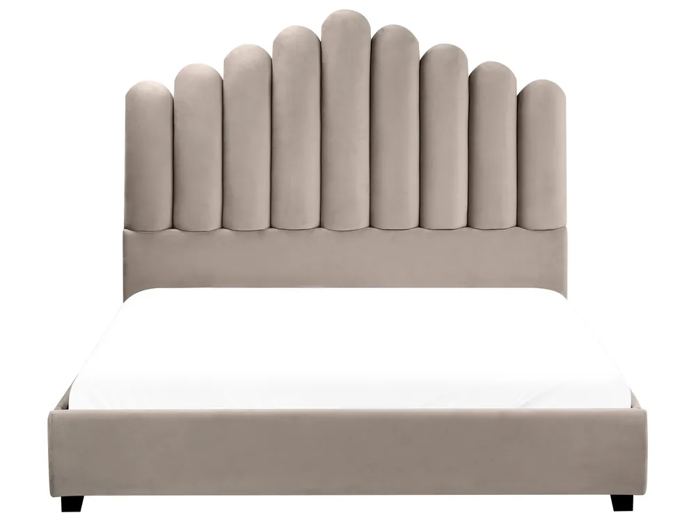 Waterbed Velvet VINCENNES 140 x 200 cm (EU Double) Taupe_974758