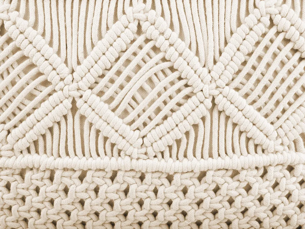 Set of 2 Decorative Cushions YORTAN 45 x 45 cm Cotton Light Beige Geometric Pattern_768929