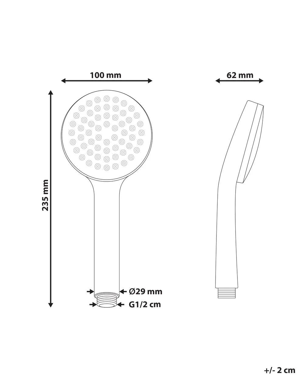 Duschhuvud och slangkit AYPATE Silver_988955