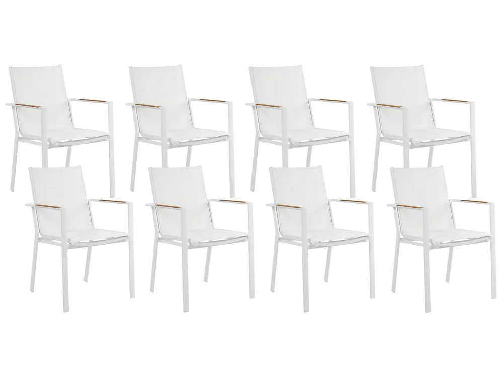 Garden Dining Set 8 Seater VALCANETTO/BUSSETO Metal White_922841