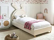Kids Bed Rabbit Velvet LALLIAS 90 x 200 cm (EU Single) Beige_1154029