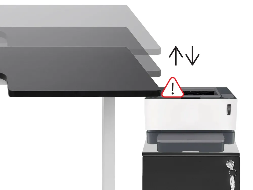 Electric Adjustable Standing Desk DESTINAS 180 cm 72 cm Black/ Light Brown_1003570