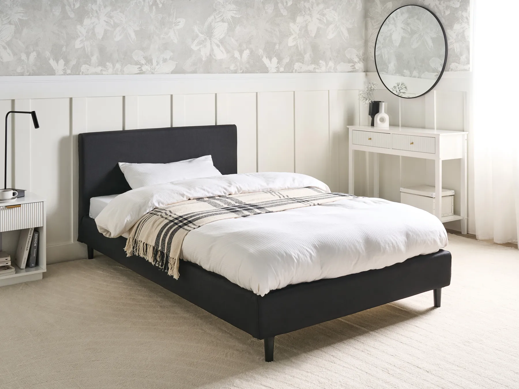 Bed Fabric FITOU 120 x 200 cm (EU Small Double) Black_1014124