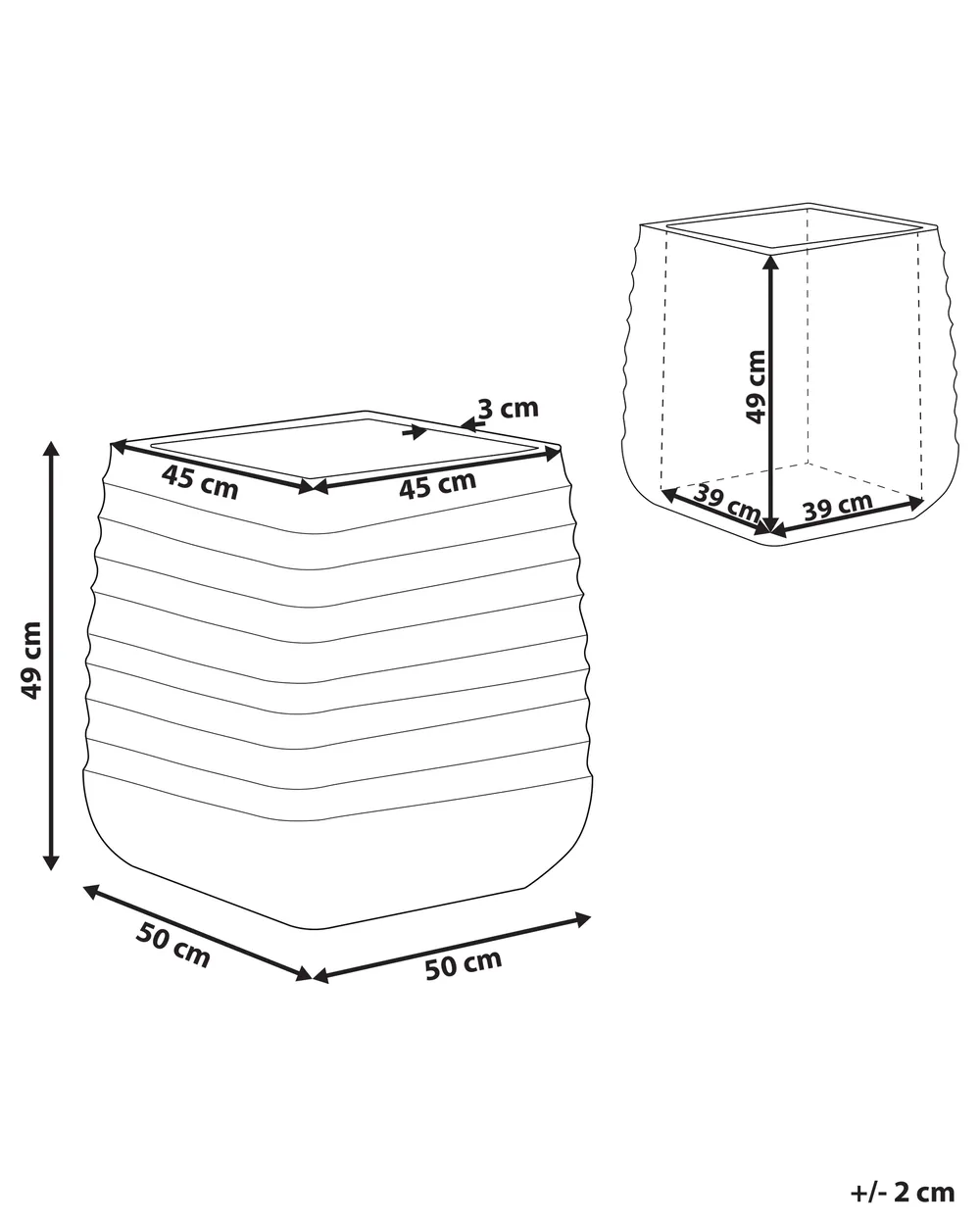 Plant Pot PARIKIA 50 cm Off-White_808307
