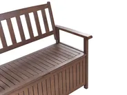 Garden Bench with Cushion SOVANA 120 cm with Storage Acacia Wood Red_882959