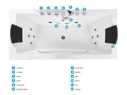 Corner Hot Tub with LED HAWES II 1800 x 800 mm White_808733