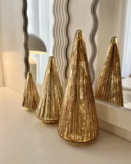 Set med 3 figuriner OYEREN 21/29/37 cm Julgran Guld_1050793