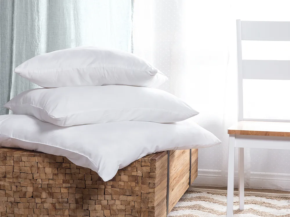 Bed Pillow ERRIGAL Low 80 x 80 cm Microfibre White