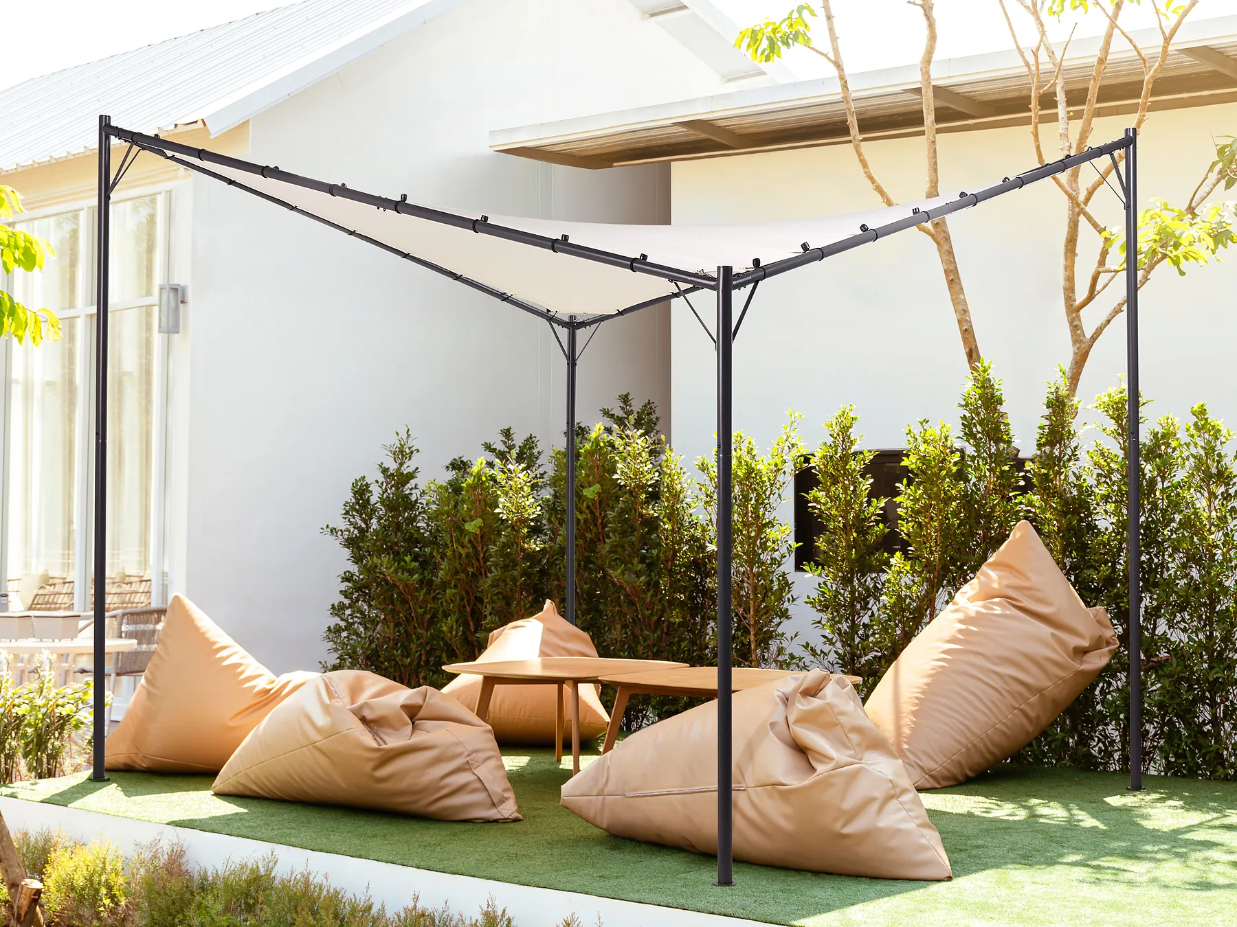 Gazebo AVENTINE 300 cm x 300 cm Metal Beige_866389