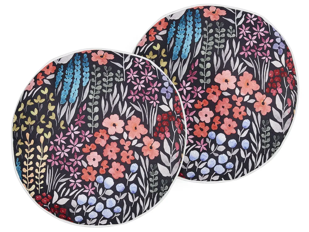 Set of 2 Outdoor Cushions CASTELARO Floral Pattern 40 x 40 cm Multicolour