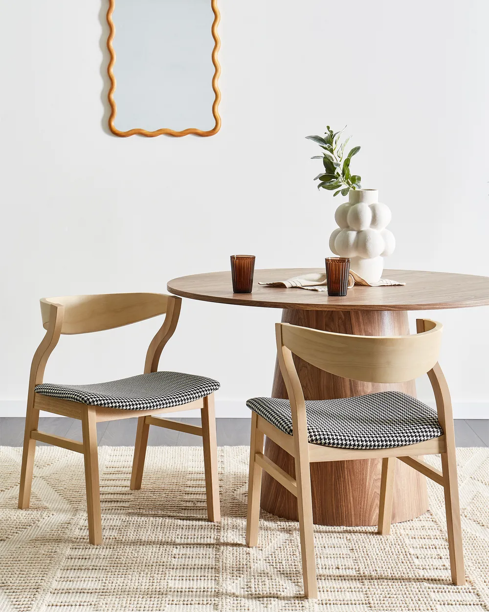 Set of 2 Dining Chairs MAROA Wood Black/ White