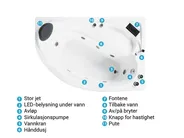 Hjørneboblebad med LED NEIVA 150 x 100 cm Hvit Venstrevendt_796692