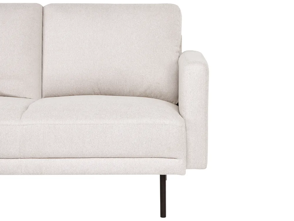 Corner Sofa 2 Seater BREDA Fabric Light Beige Right Hand_1078062