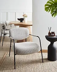Fåtölj AUSVIKA Svart/ Vit_1187007