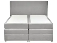 Divan Bed with Storage MINISTER Fabric Light Grey 160 x 200 cm (EU King Size)_873510