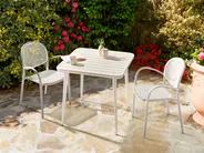 Garden Dining Table NATURNO 80 cm 80 cm Metal Light Beige_1000650