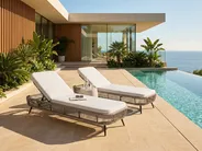 Sun Lounger with Cushion ZERI PE Rattan Light Beige_1055772