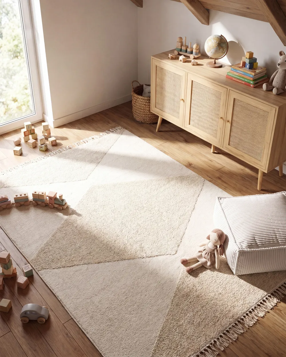 Kids Rug KHONOMA Beige 160 x 230 cm Cotton