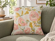 Prydnadskudde ZAHRIYE 45 x 45 cm Rosa Blommigt tryck_1185029