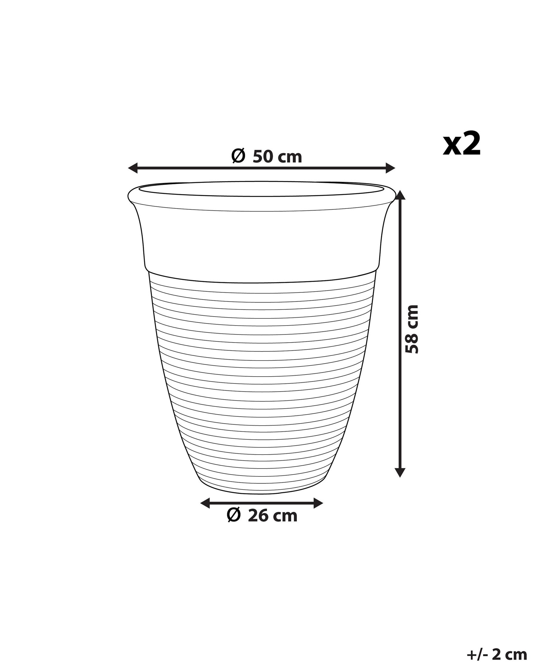 Kukkaruukkusetti 2 kpl KATALIMA 50 cm Harmaa_860156