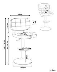 Set of 2 Bar Stools TILTON Swivel Faux Suede Black_1078329