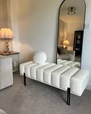 Upholstered Bench CAREY Chenille Off-White_987910