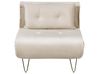 Single Sofa Bed VESTFOLD Velvet Beige