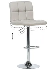 Set of 2 Bar Chairs MARION Swivel Light Beige_862670