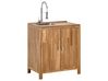 Outdoor Kitchen Cabinet with Sink VENOSA Brown/ Silver Acacia Wood