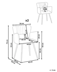 Set med 2 matstolar SANILAC Sammet Ljusblå_1049882