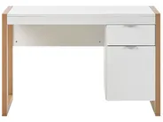 Home Office Desk JOHNSON 112 cm 50 cm with Storage Brown/ White_867843