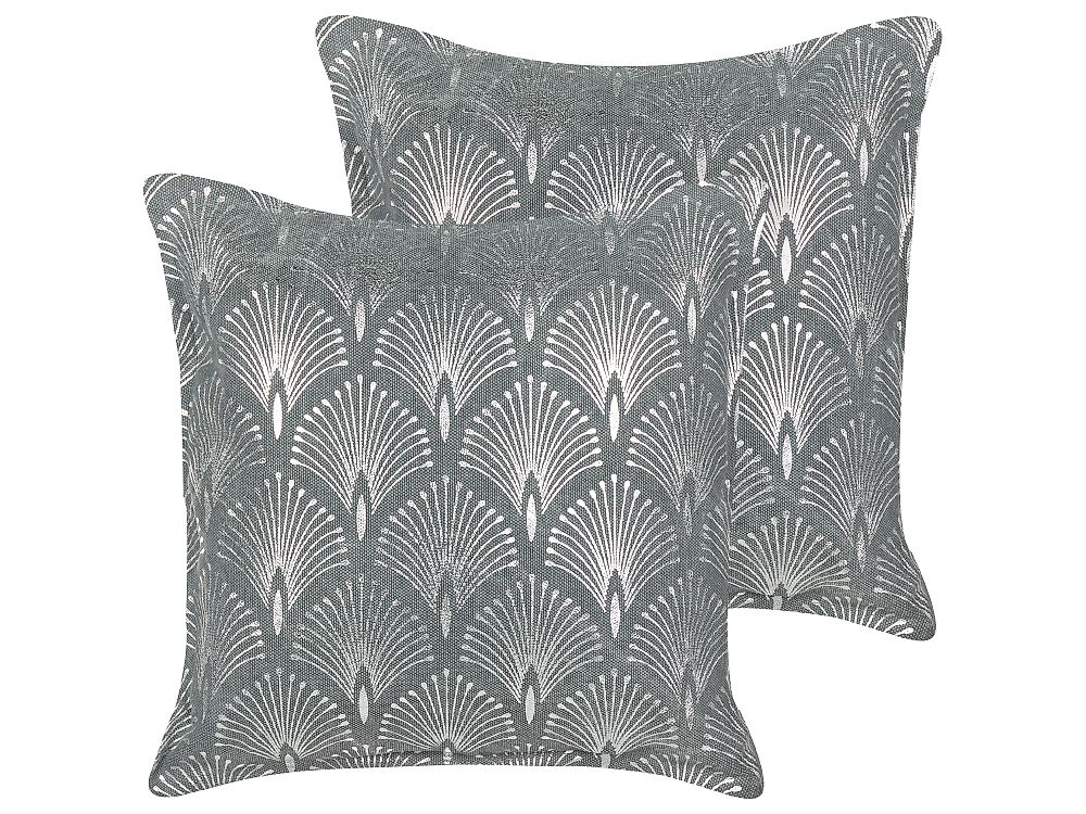 Koristetyynysetti 2 kpl HOYA 45 x 45 cm Puuvilla Harmaa Geometrinen kuvio