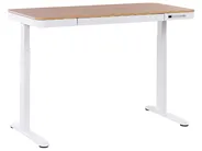 Elektriskt höj- och sänkbart skrivbord KENLY 120 cm 60 cm med USB-port Brun/ Vit_840227