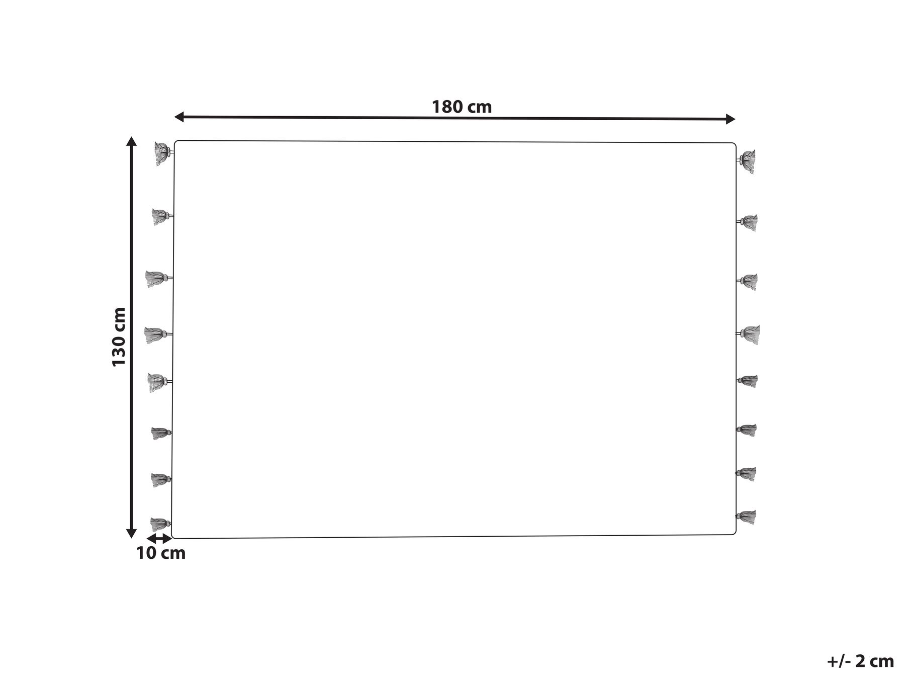 Pläd UNNAO Bomull 130 x 180 cm Vit_829412